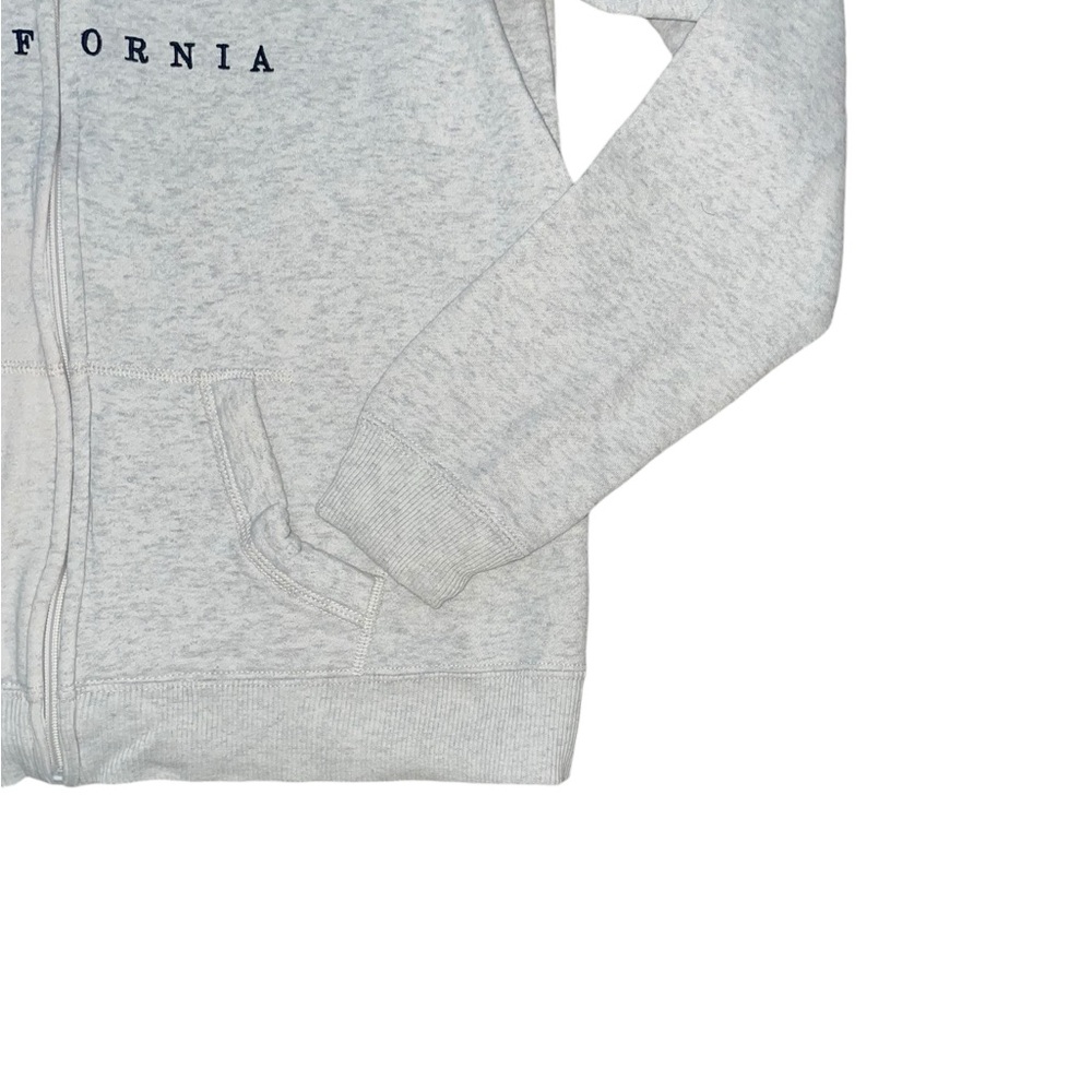 y2k hollister gray oversized embroidered graphic hoodie sweatshirt sweater - Picture 2 of 6
